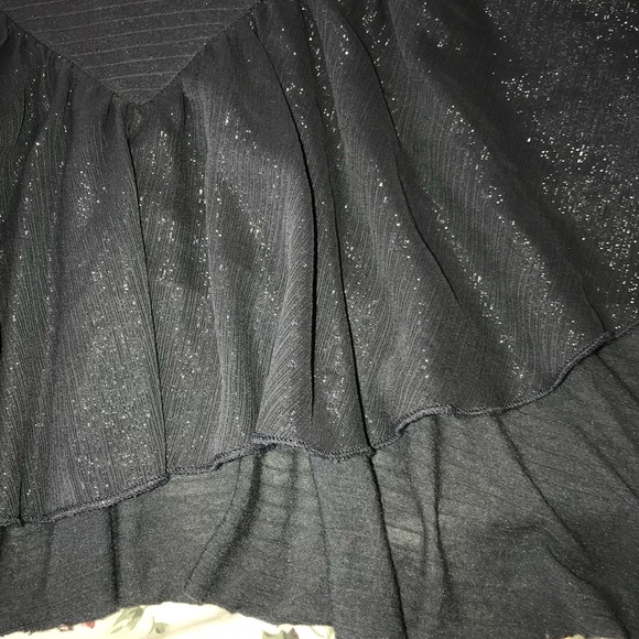 Free People GREY Peplum Tiered Shimmer Ruffle Top - Picture 8 of 8